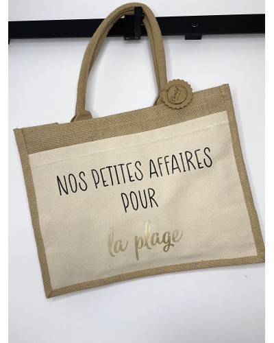 Grand sac en jute avec poche